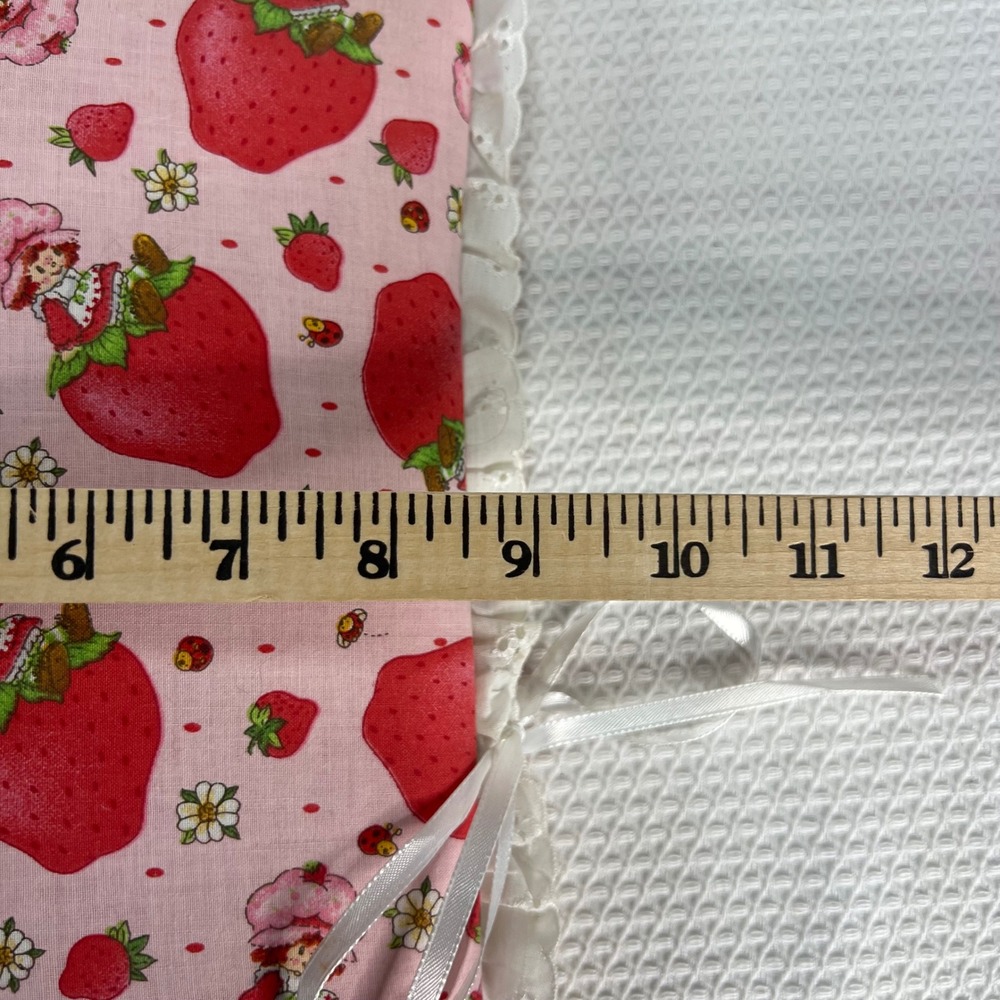 Handmade Strawberry Shortcake Fabric Photo Album 3-Ring Binder Eyelet Lace Pink - Picture 11 of 13